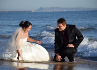 chiffon beach wedding dresses